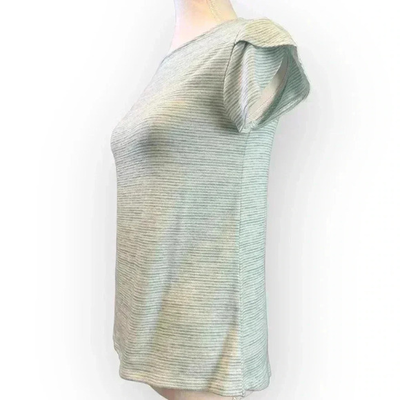 Market & Spruce | Button Back Striped Knit Top | Petite XS - Picture 3 of 6